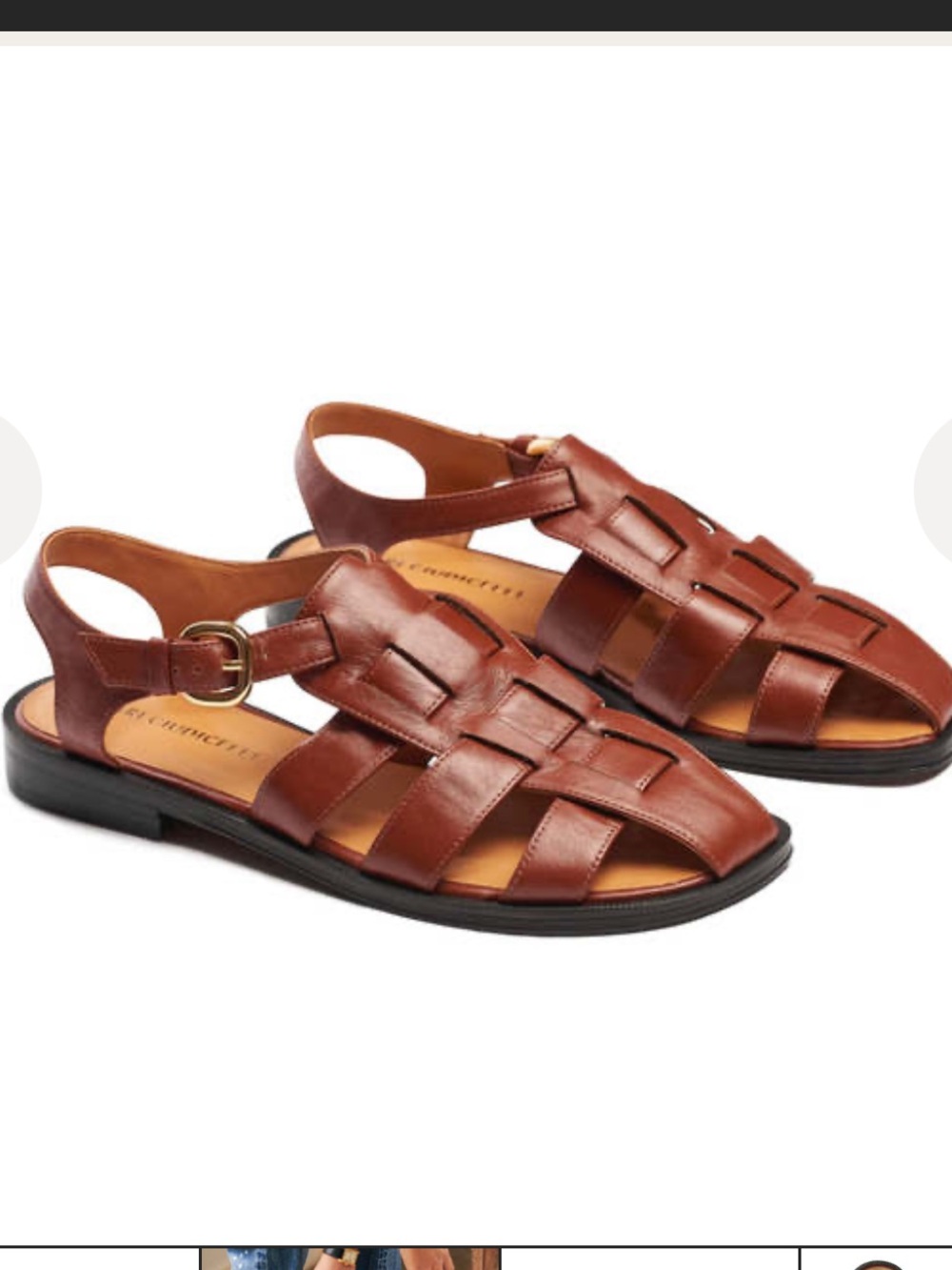RARE! MARI GIUDICELLI Cae fisherman sandal, HAVANA, 38